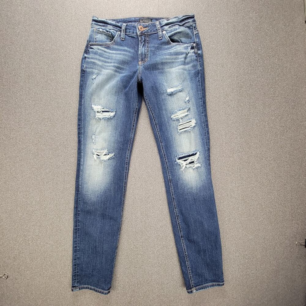 Silver Jeans Co 29 X29 Blue Boyfriend Distressed Jeans
